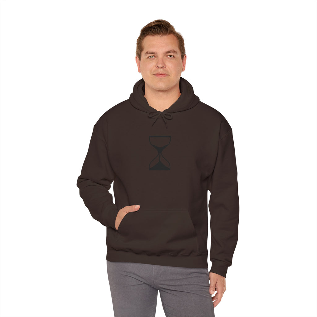 Hourglass Minimalist Hoodie — Simple Time Symbol Pullover