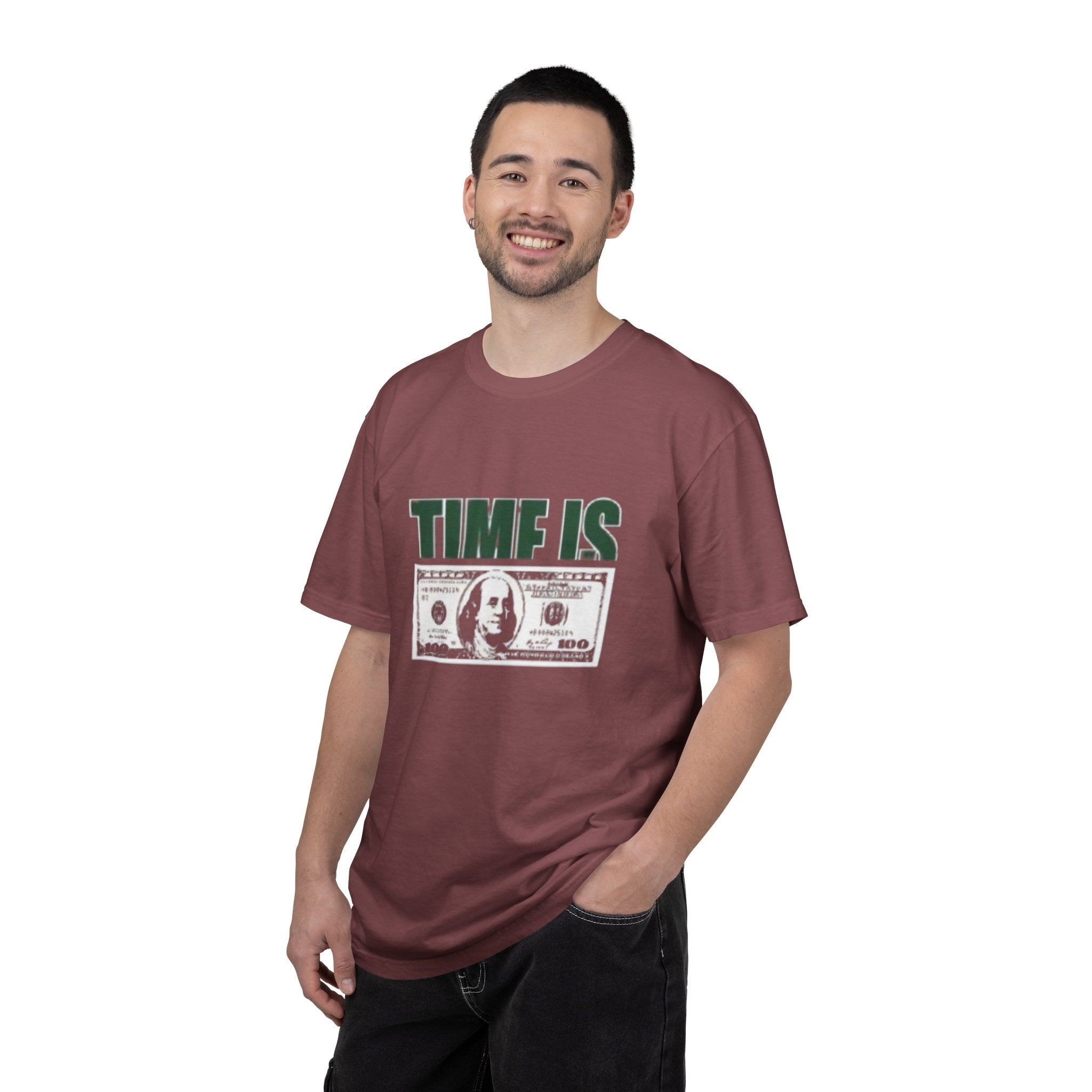 Money Vibe T-Shirt — "TIME IS" Graphic Dollar Bill Tee