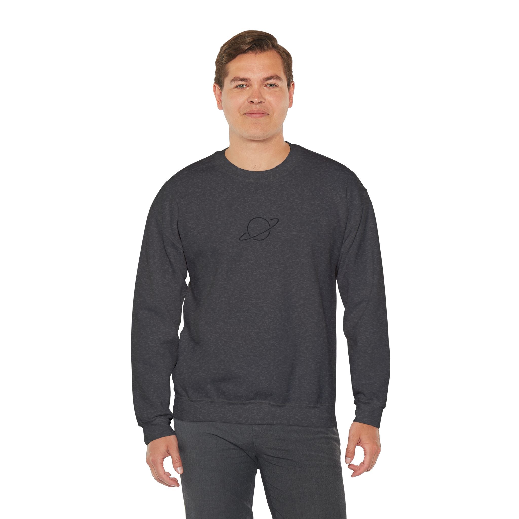 Minimal Planet Crewneck Sweatshirt Embroidered