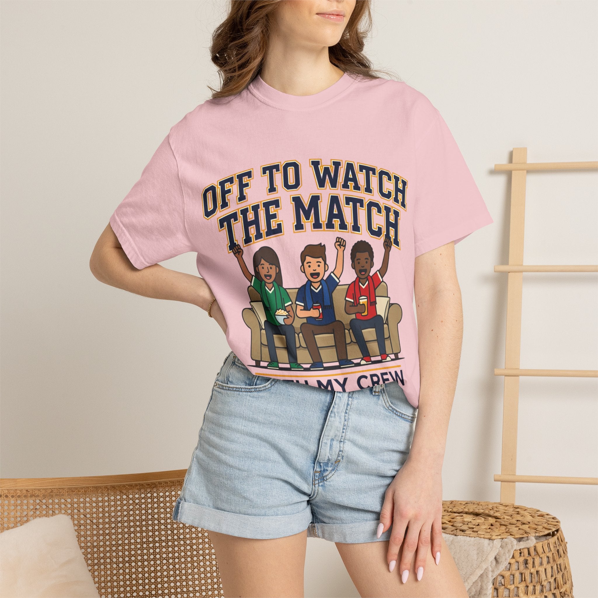 Off to Watch the Match T-Shirt — 'With My Crew' Sports Fan Tee