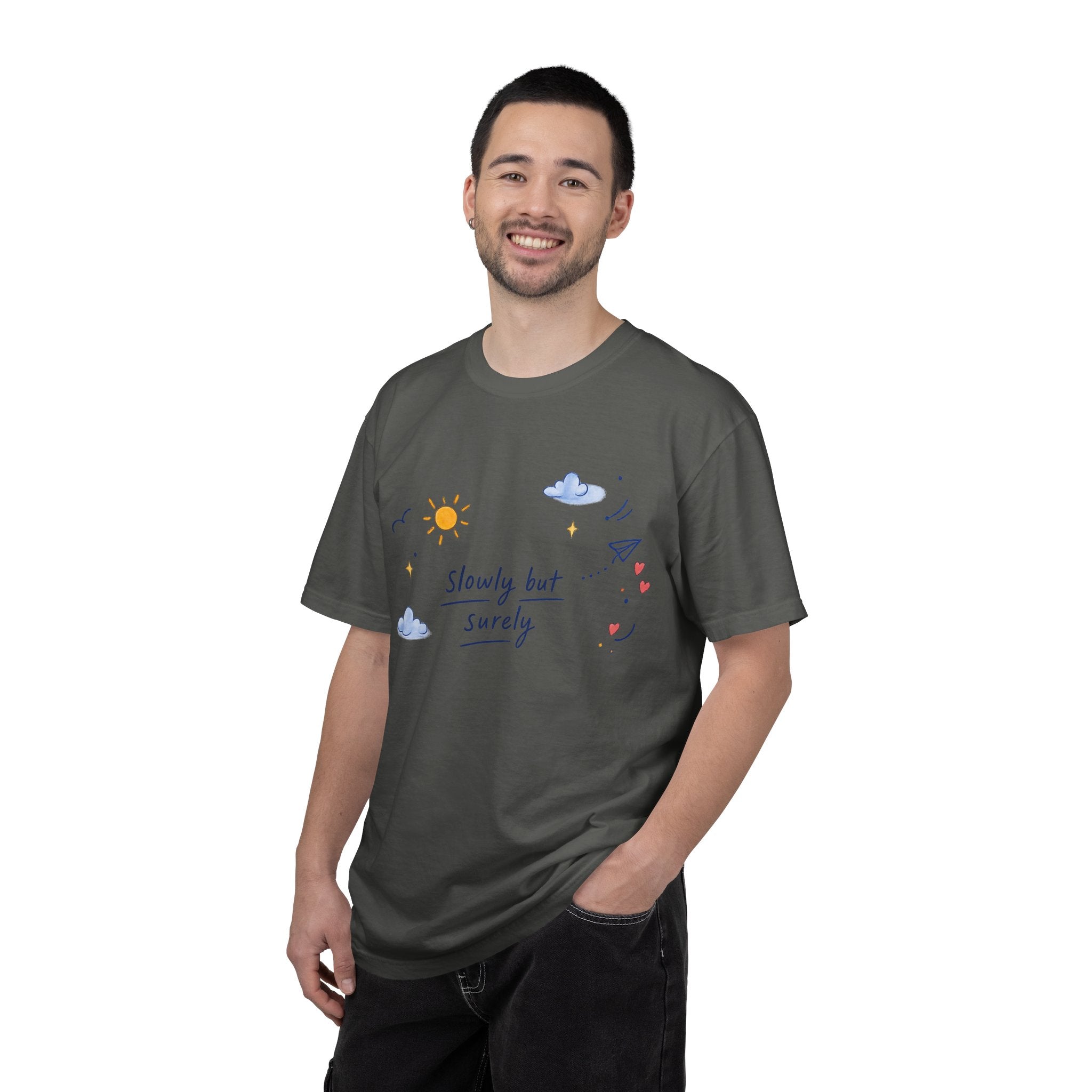 T-Shirt — "Slowly but Surely" Cute Doodle Graphic Tee