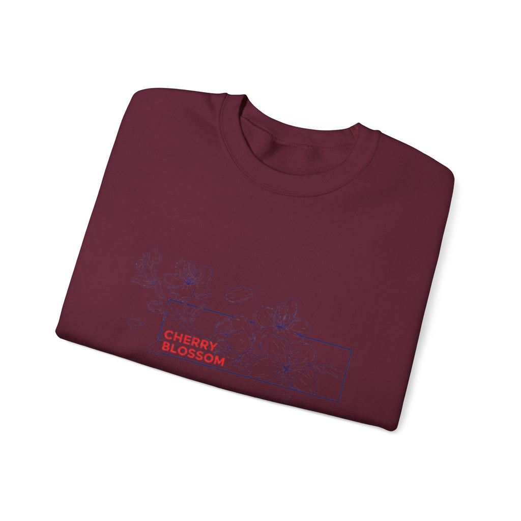 Cherry Blossom Crewneck Sweatshirt — Minimal Floral Graphic