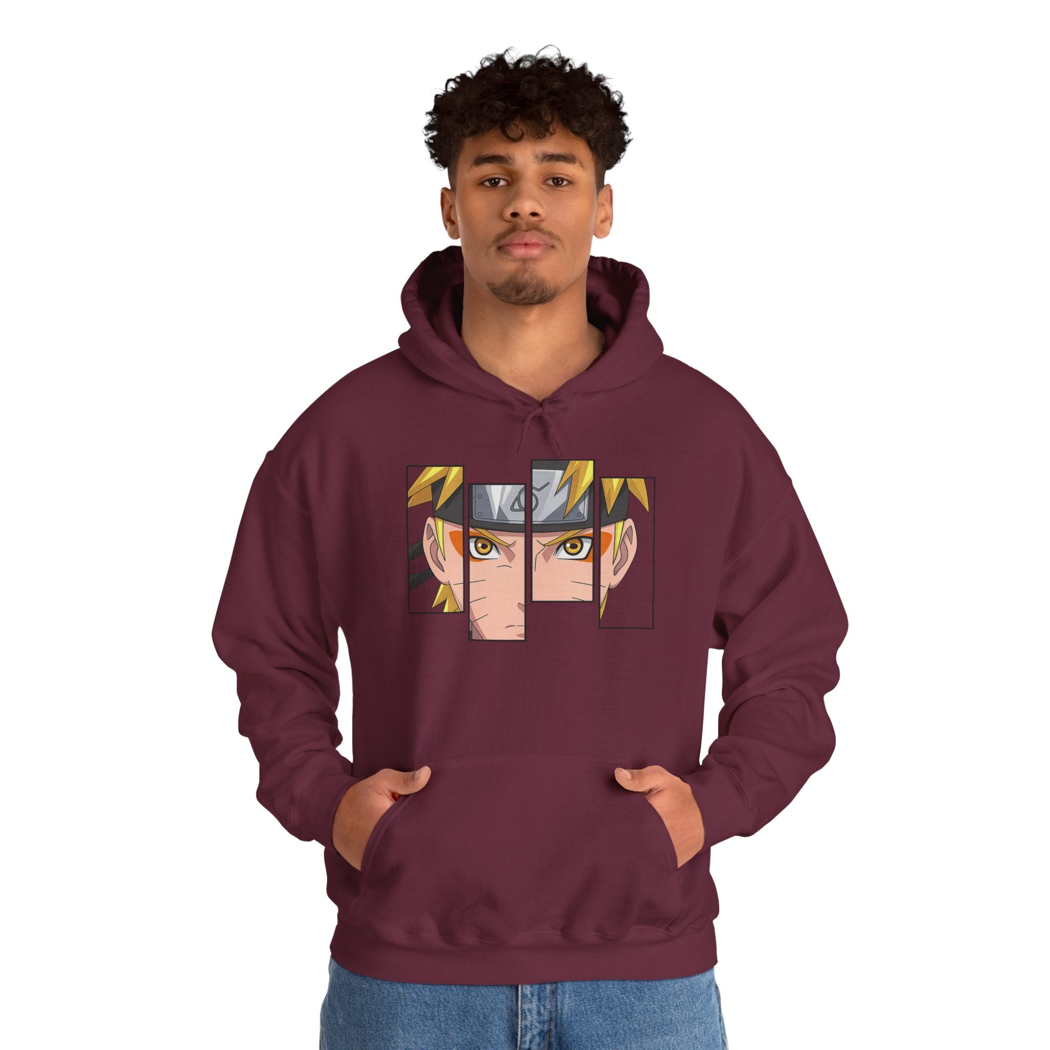 Anime Eyes Split-Panel Hoodie