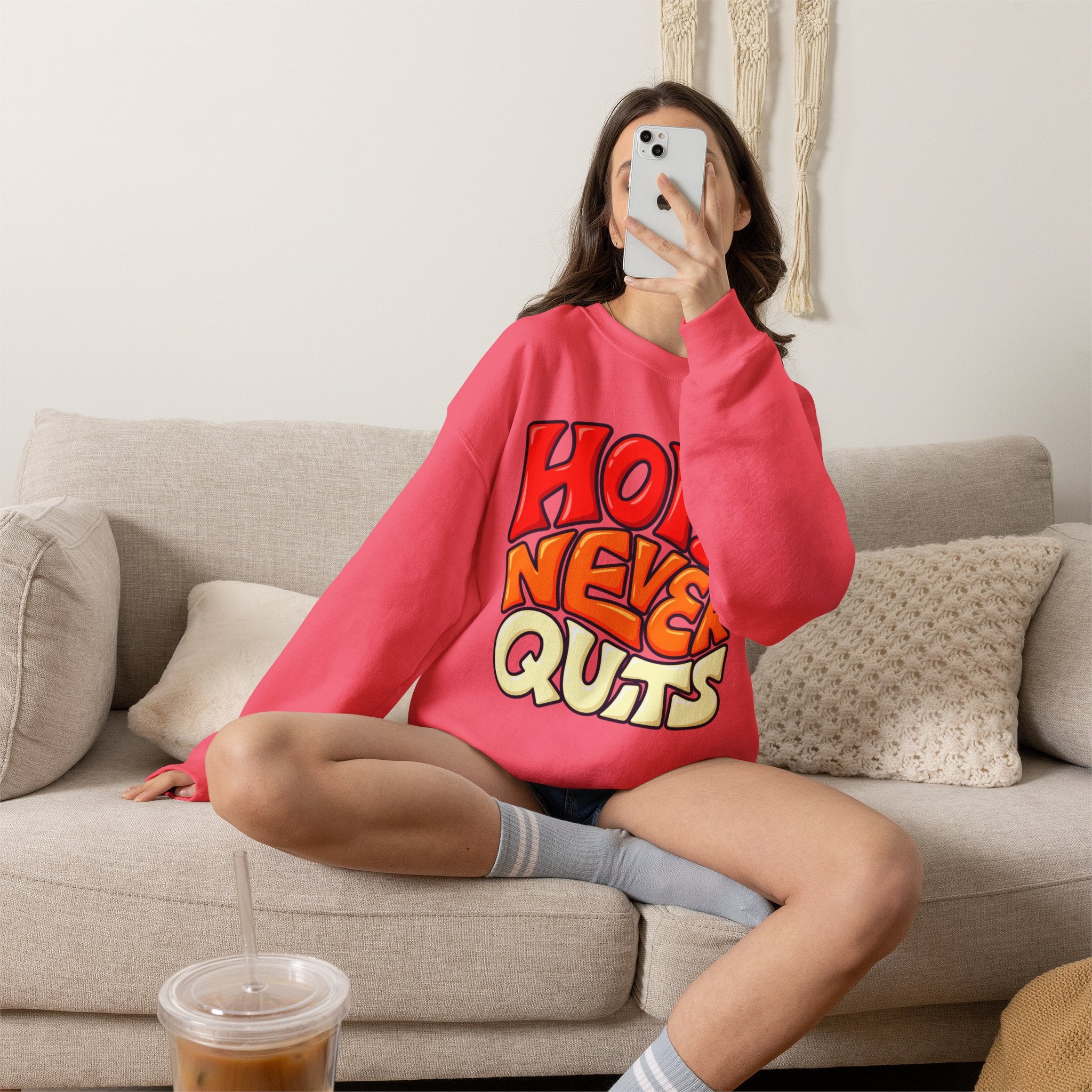 Hope Never Quits Crewneck Sweatshirt