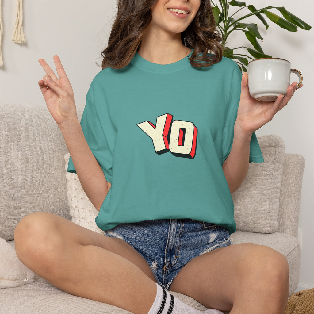 Yo Graphic T-Shirt — Retro 3D Lettering Tee