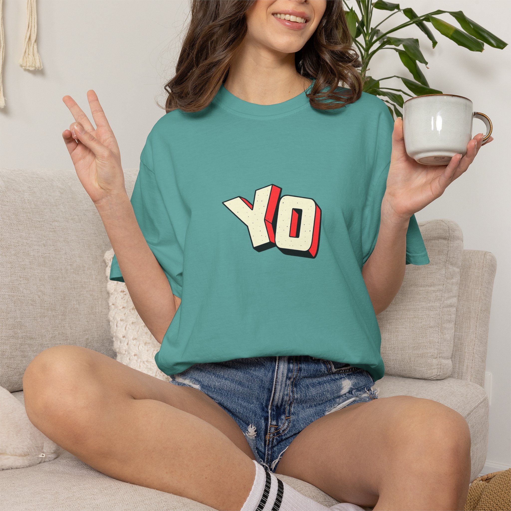 Yo Graphic T-Shirt — Retro 3D Lettering Tee