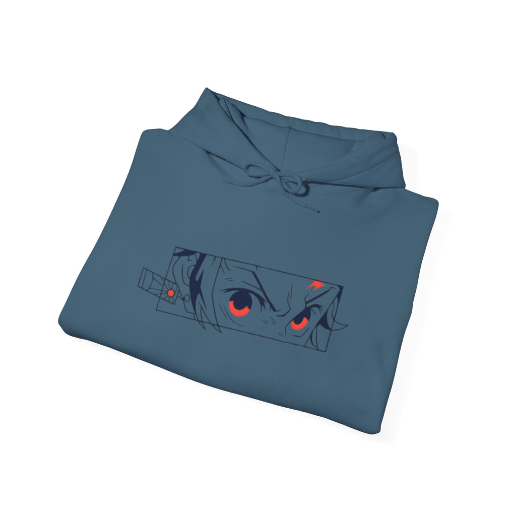 Anime Eyes Hoodie — Minimal Red & Black Manga Gaze Sweatshirt