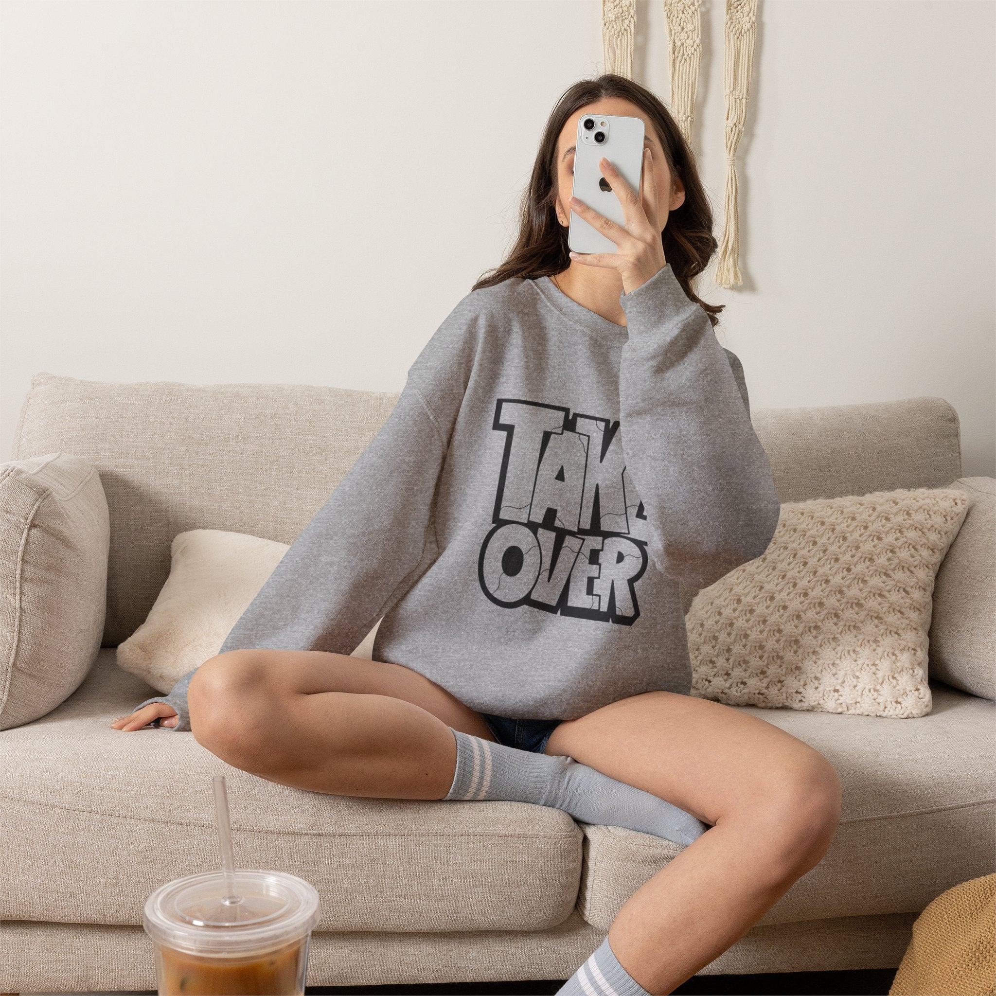 Take Over Crewneck Sweatshirt — Bold Streetwear Graphic Pullover
