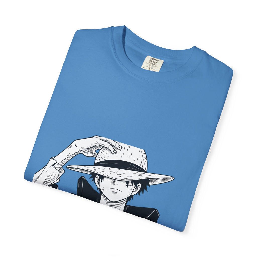 Anime Straw Hat Pirate T-Shirt – Minimal Luffy Illustration Tee