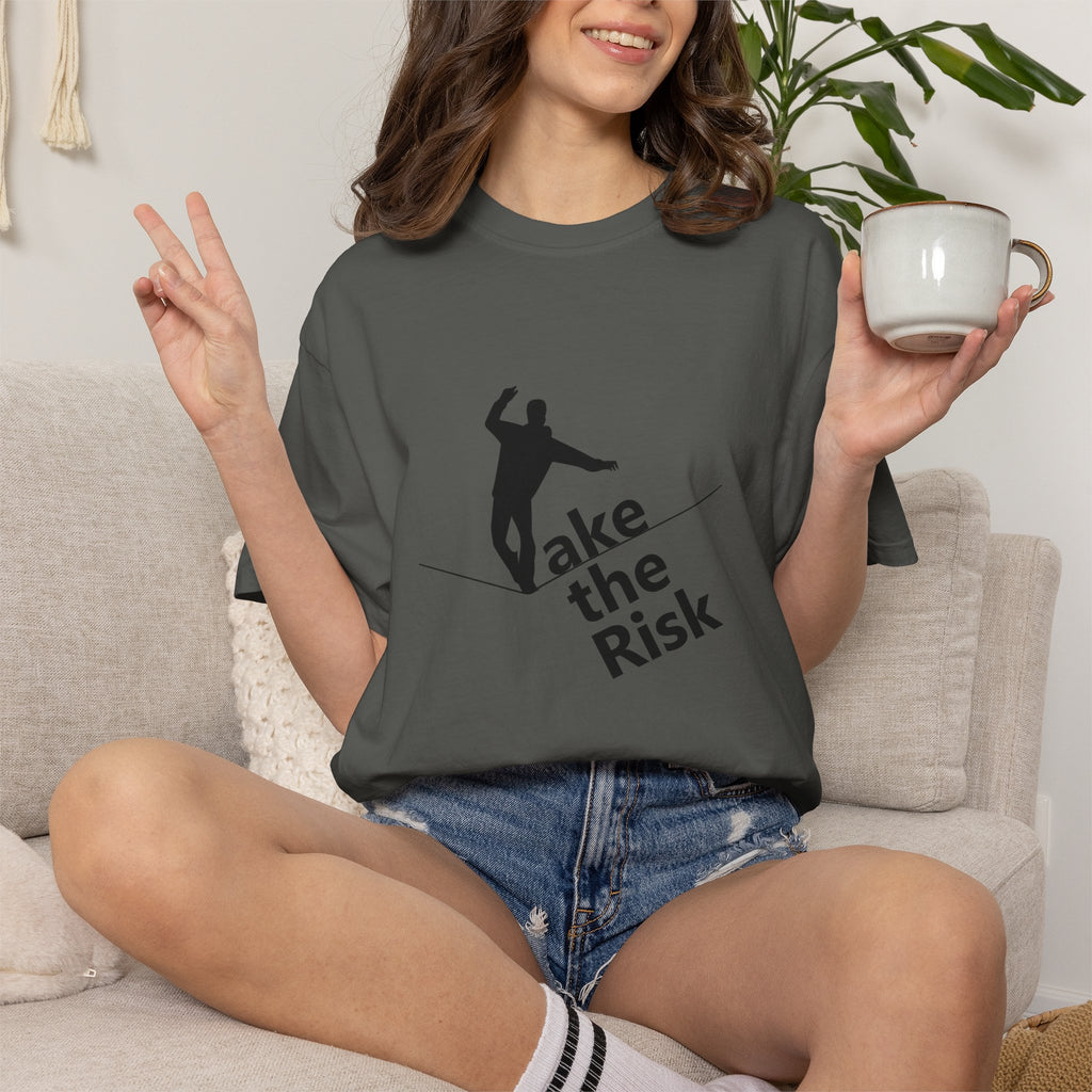 Take the Risk T-Shirt — Tightrope Silhouette Motivational Tee