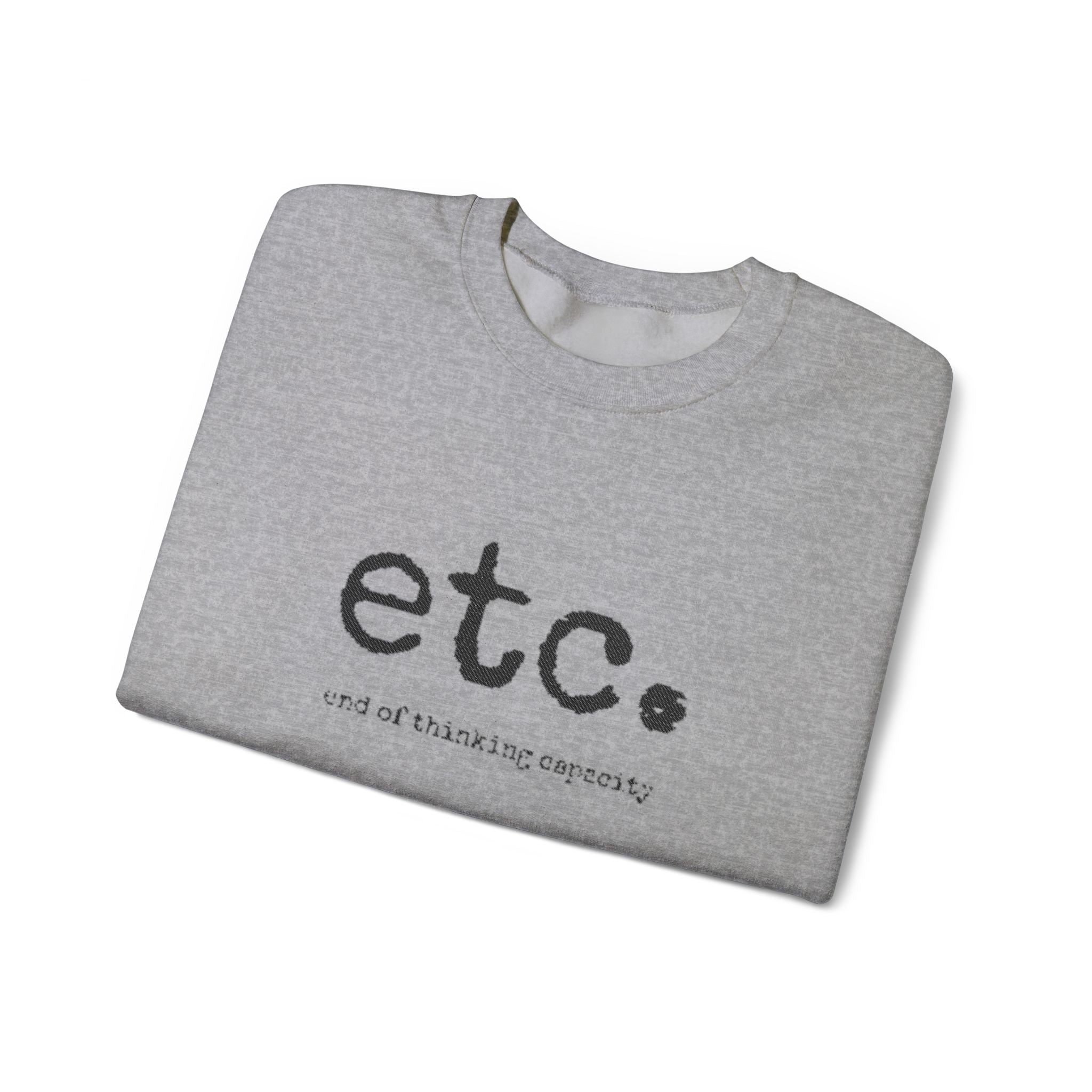 Crewneck Sweatshirt – Minimal 'etc.' Script Logo Casual Pullover