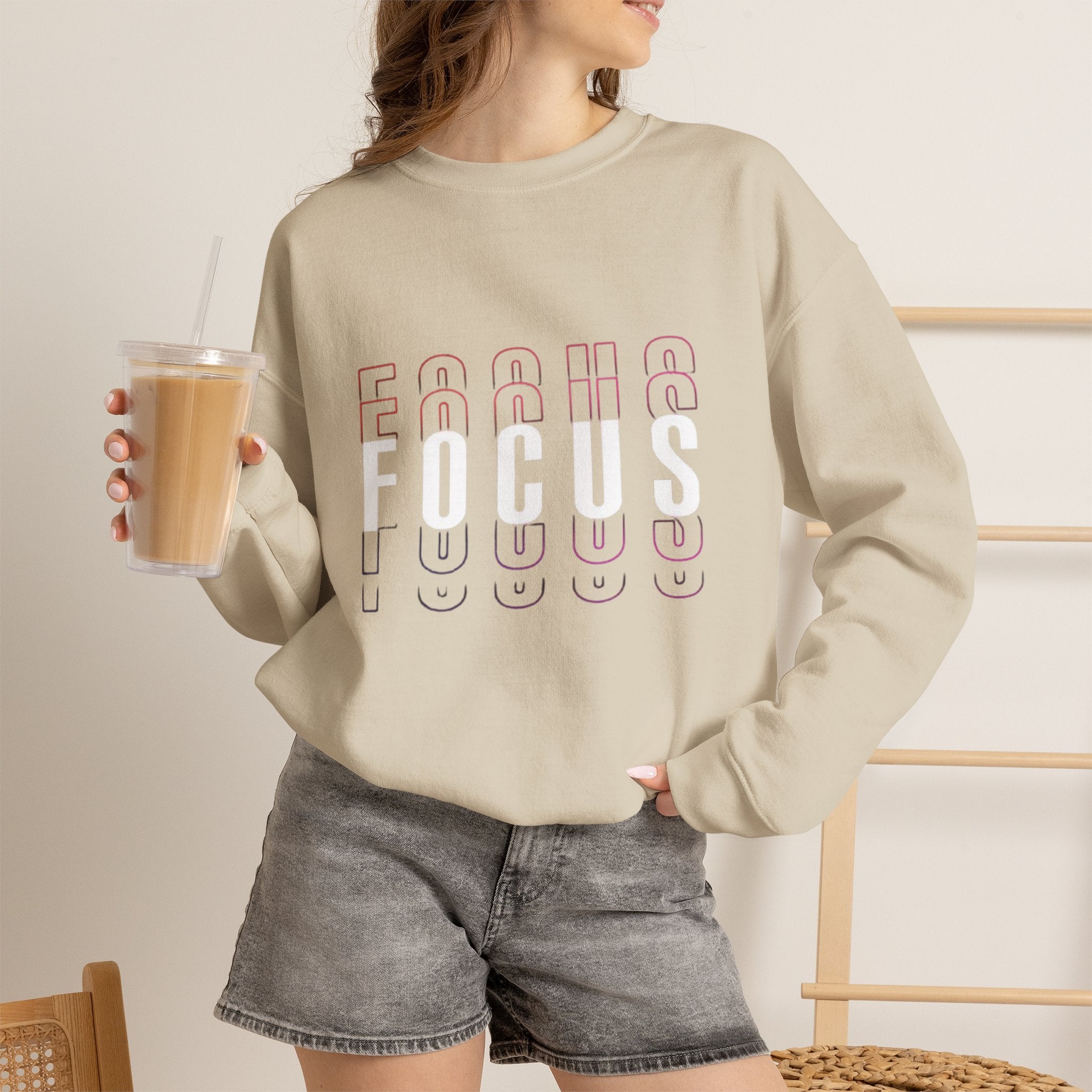 Focus Crewneck Sweatshirt — Motivational Casual Pullover