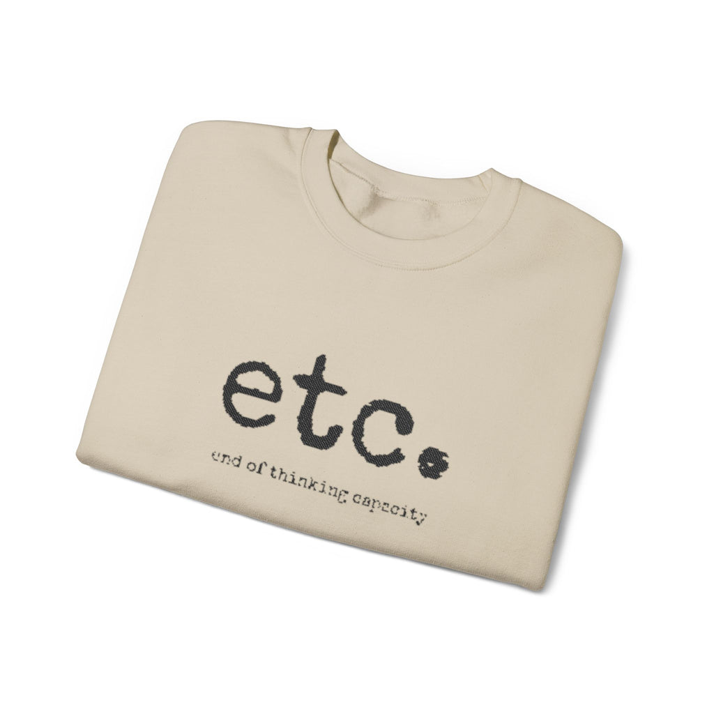 Crewneck Sweatshirt – Minimal 'etc.' Script Logo Casual Pullover