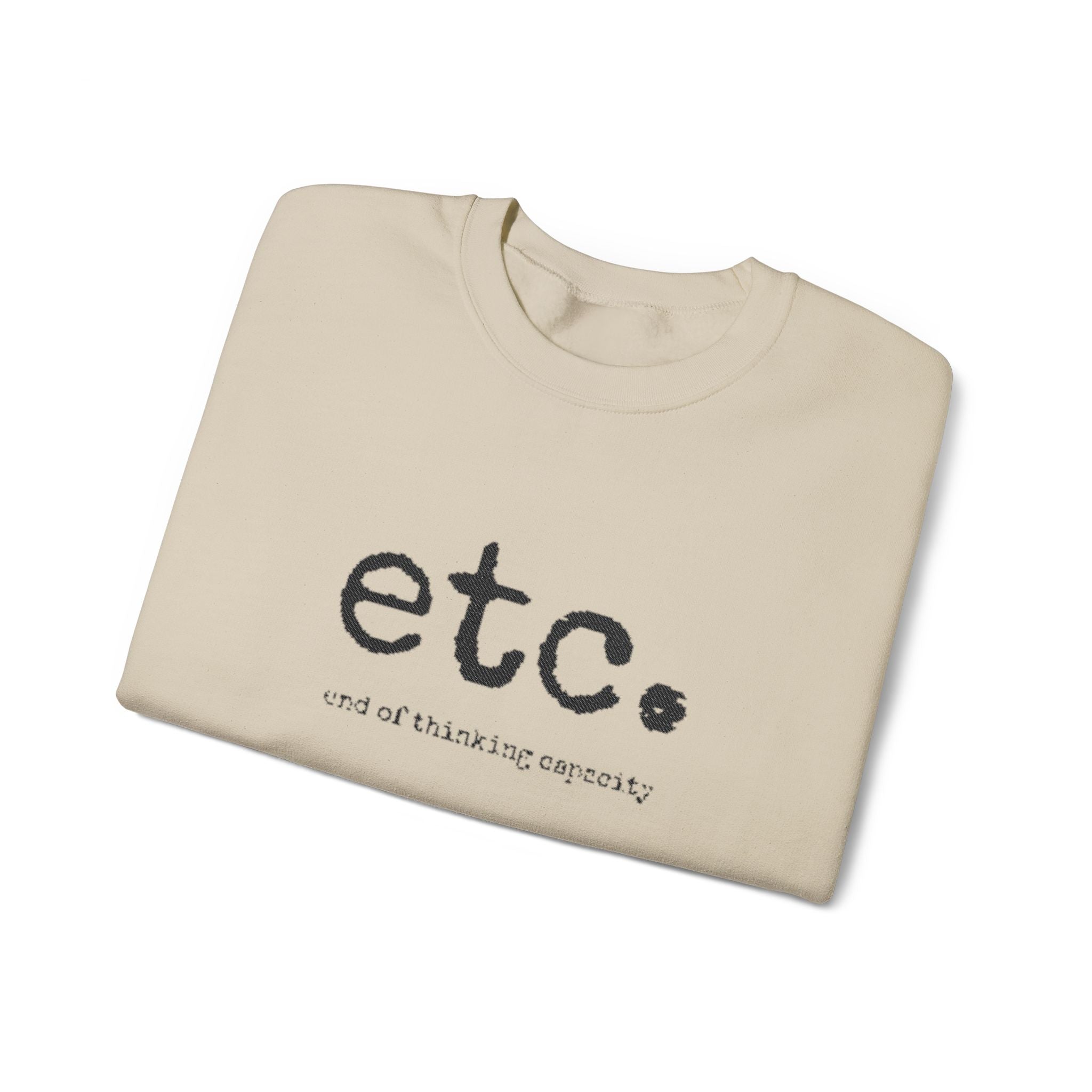 Crewneck Sweatshirt – Minimal 'etc.' Script Logo Casual Pullover