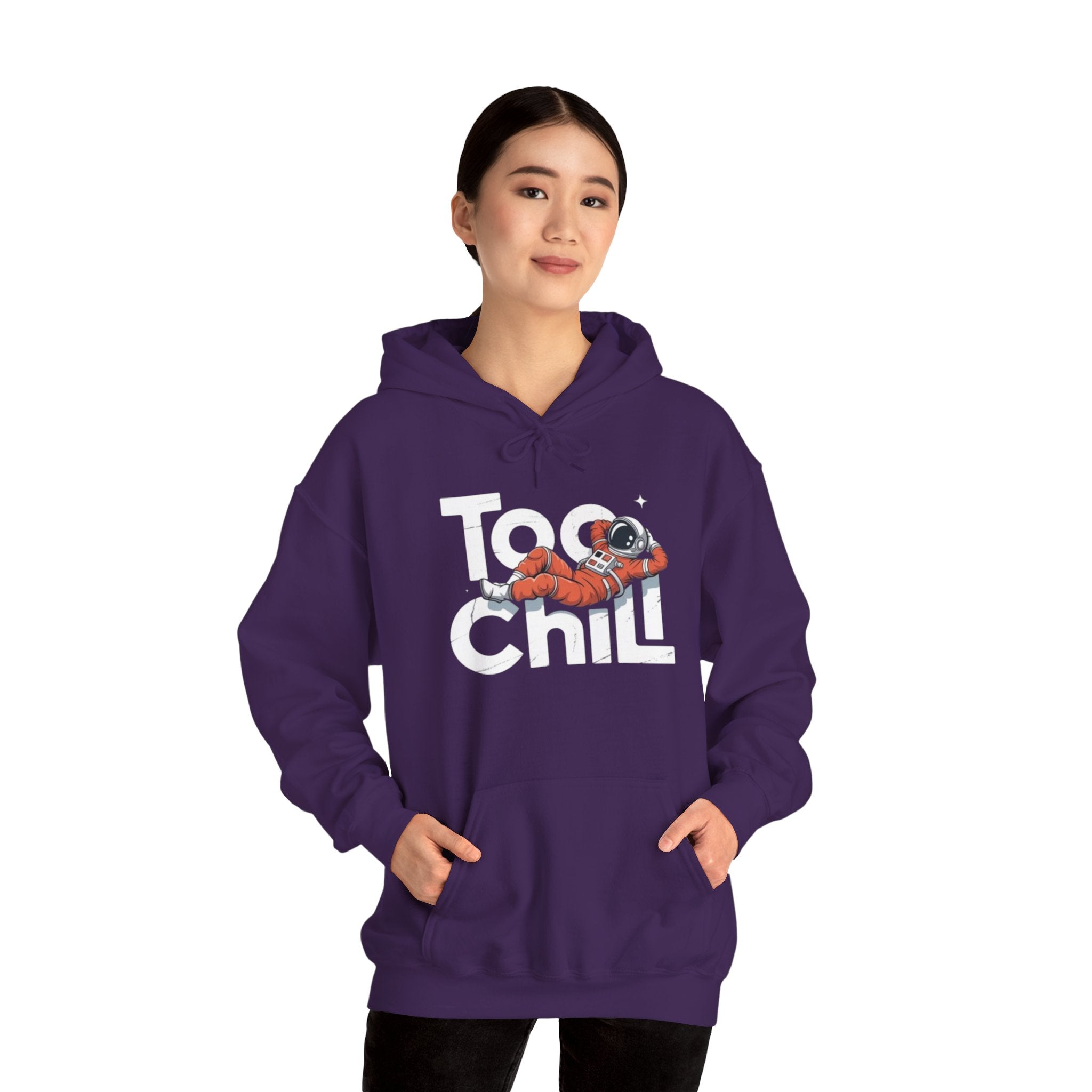 Too Chill Astronaut Hoodie — Retro Space Graphic Pullover