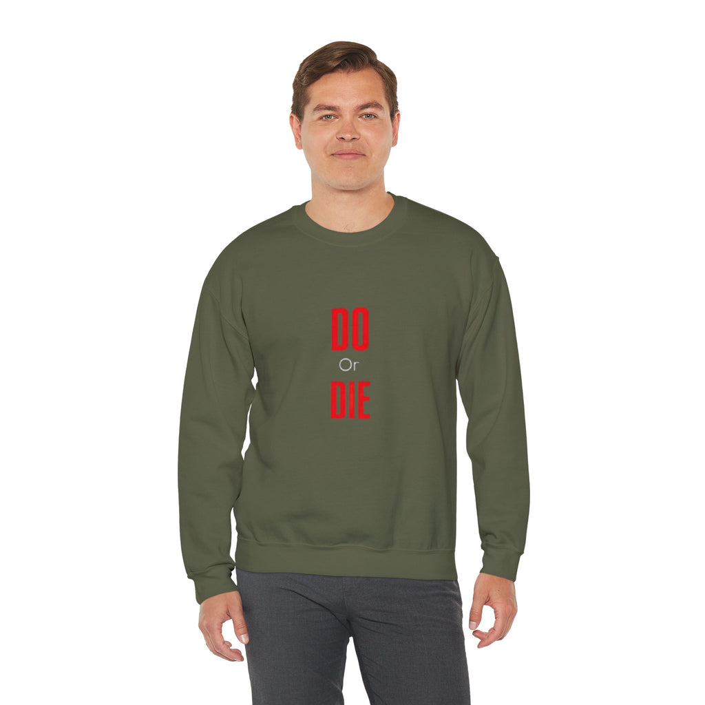 Crewneck Sweatshirt – Minimal 'DO / DIE' Red Vertical Typography
