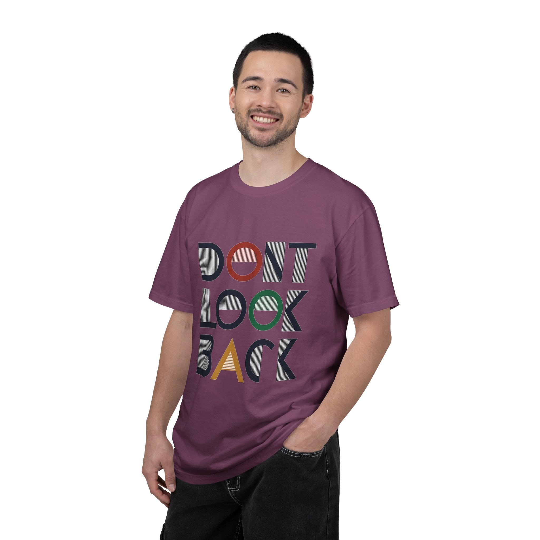 Don't Look Back T-Shirt — Retro Motivational Graphic Tee