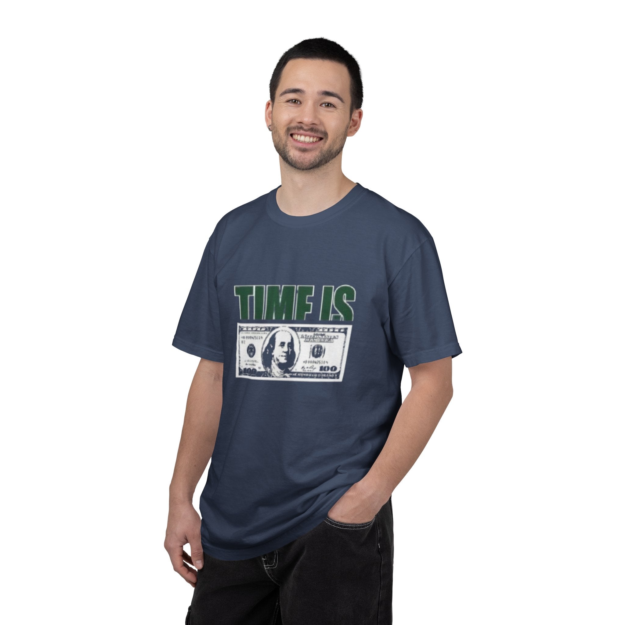 Money Vibe T-Shirt — "TIME IS" Graphic Dollar Bill Tee