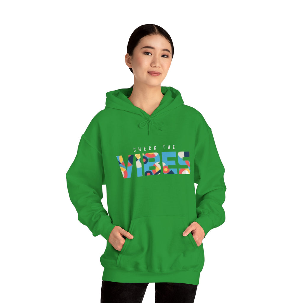 Check The Vibes Hoodie – Colorful Retro Graphic Pullover