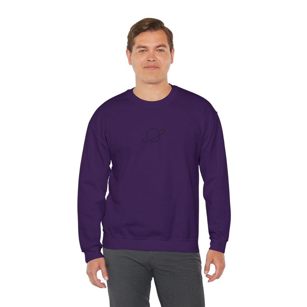 Minimal Planet Crewneck Sweatshirt Embroidered