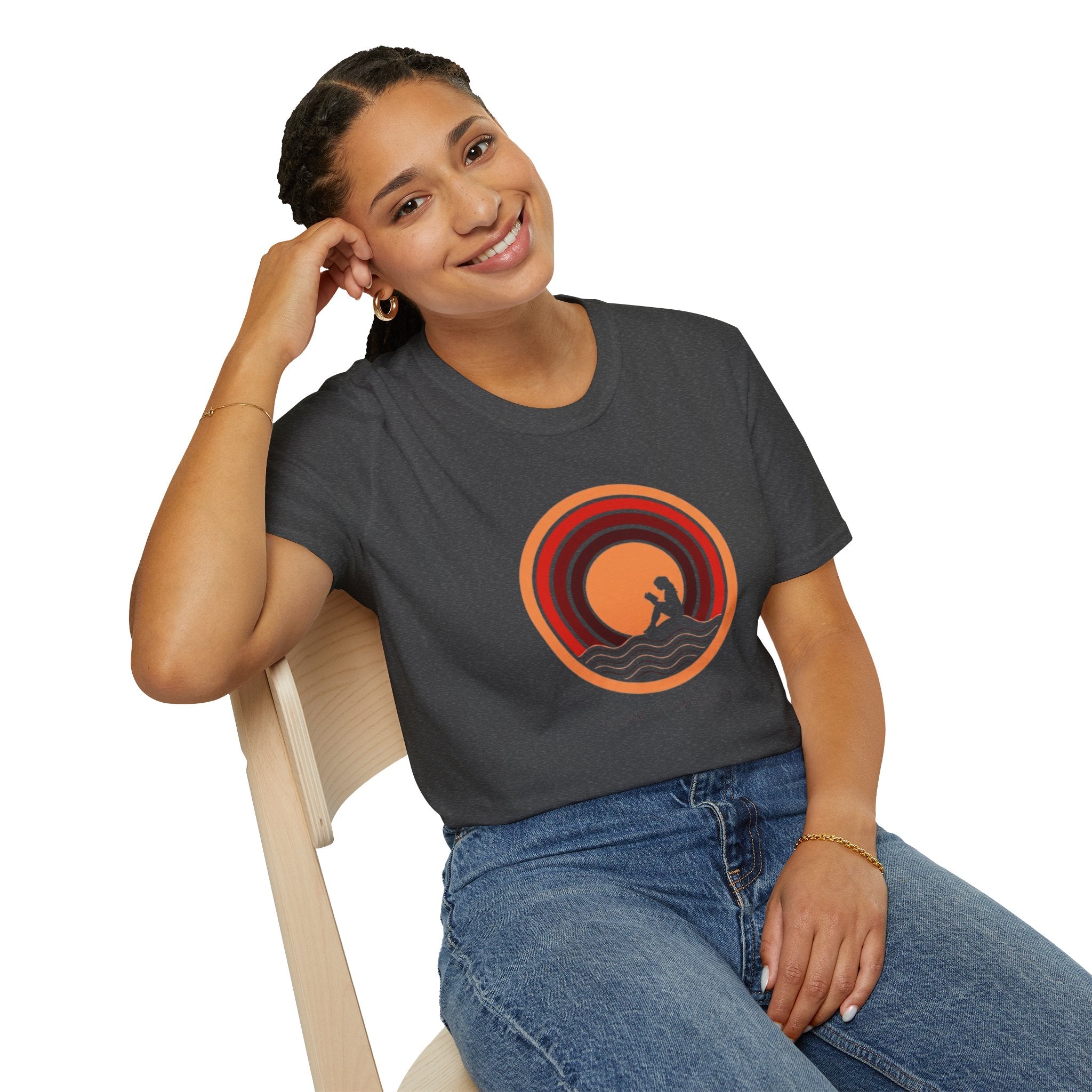 Sunset Surf T-Shirt — Retro Waves "Saltwater & Soul" Graphic Tee