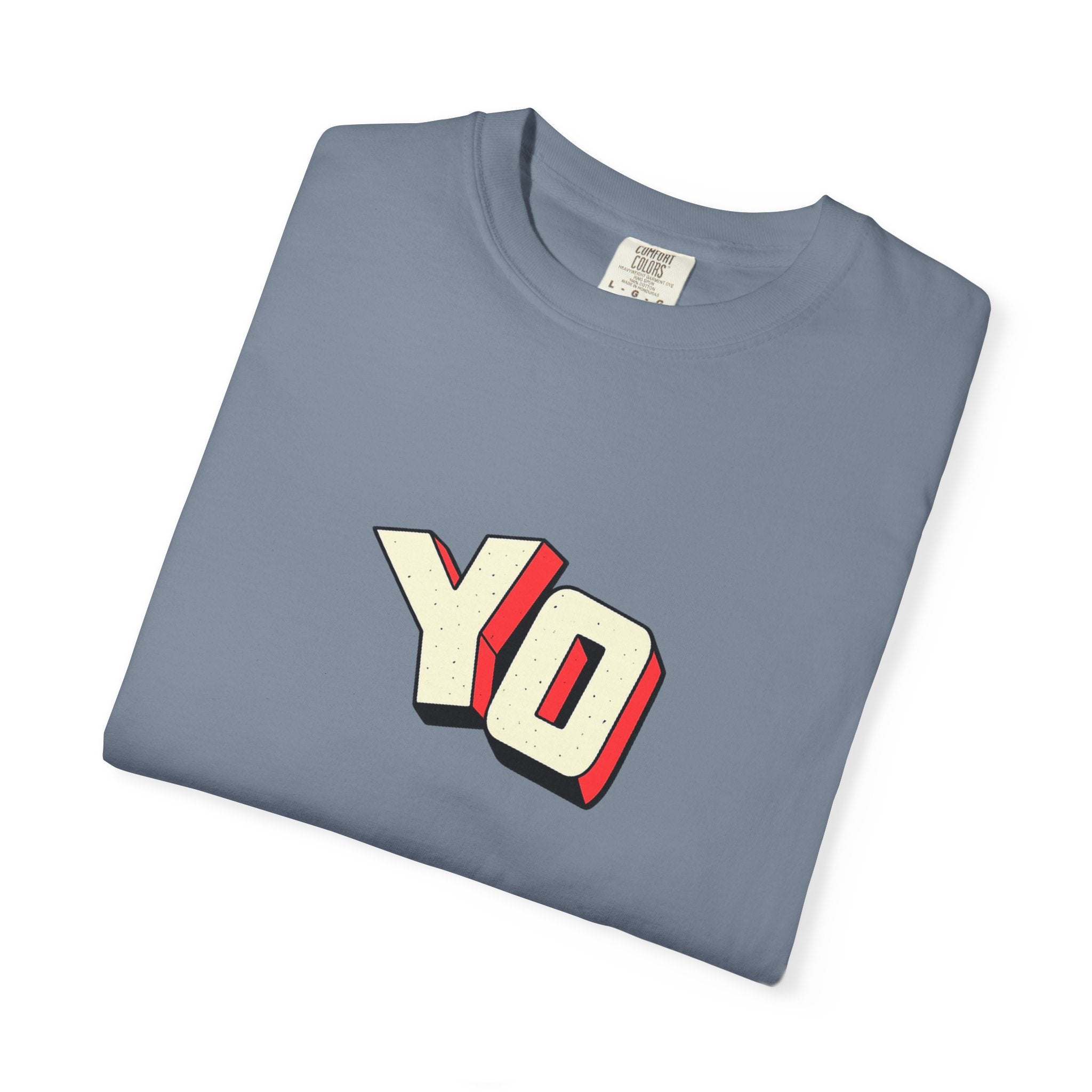 Yo Graphic T-Shirt — Retro 3D Lettering Tee