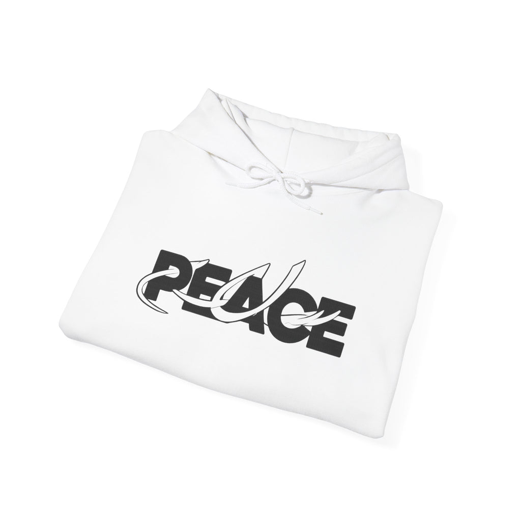 Peace Logo Hoodie — Minimal Black & White Peace Graphic Pullover