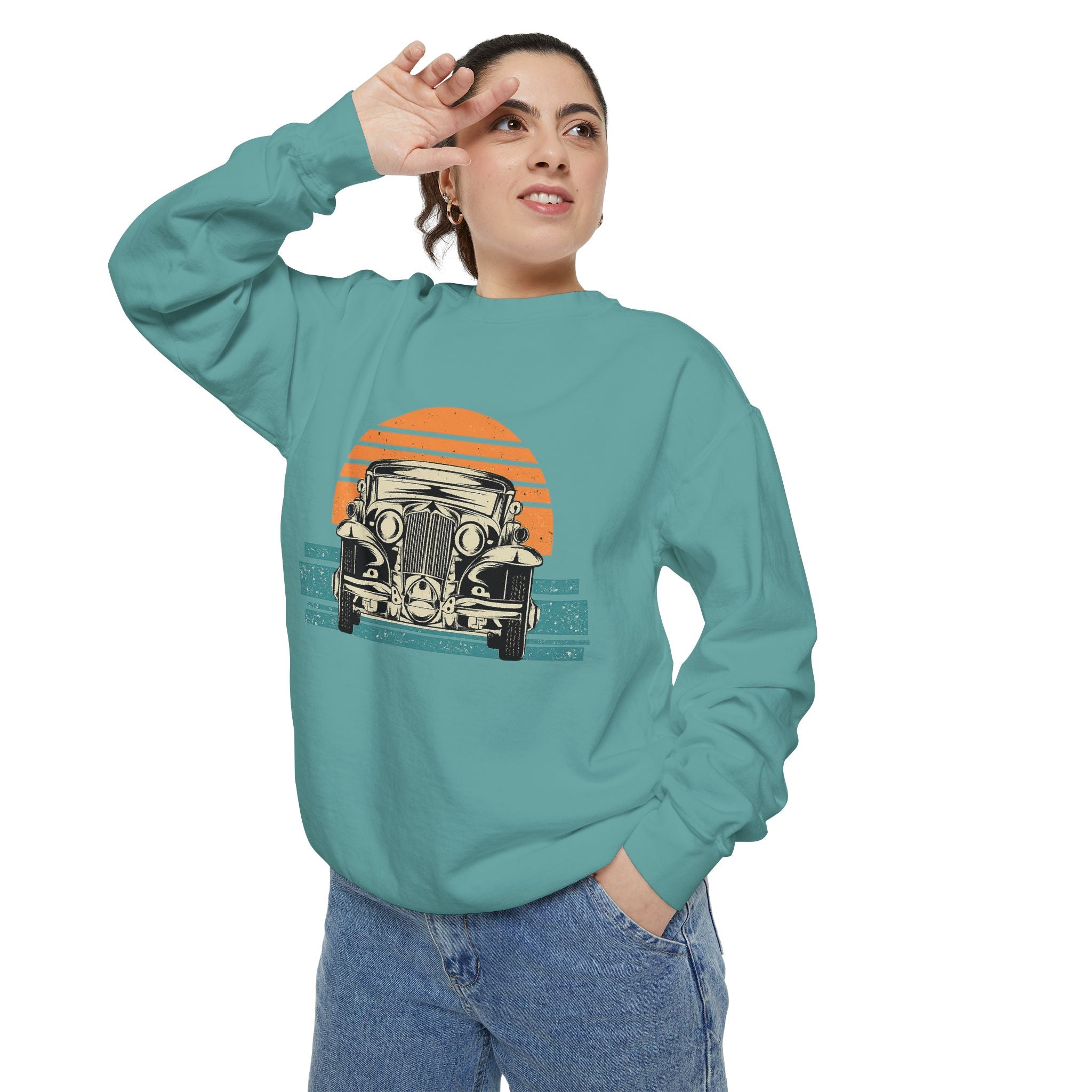 Vintage Car Sunset Sweatshirt