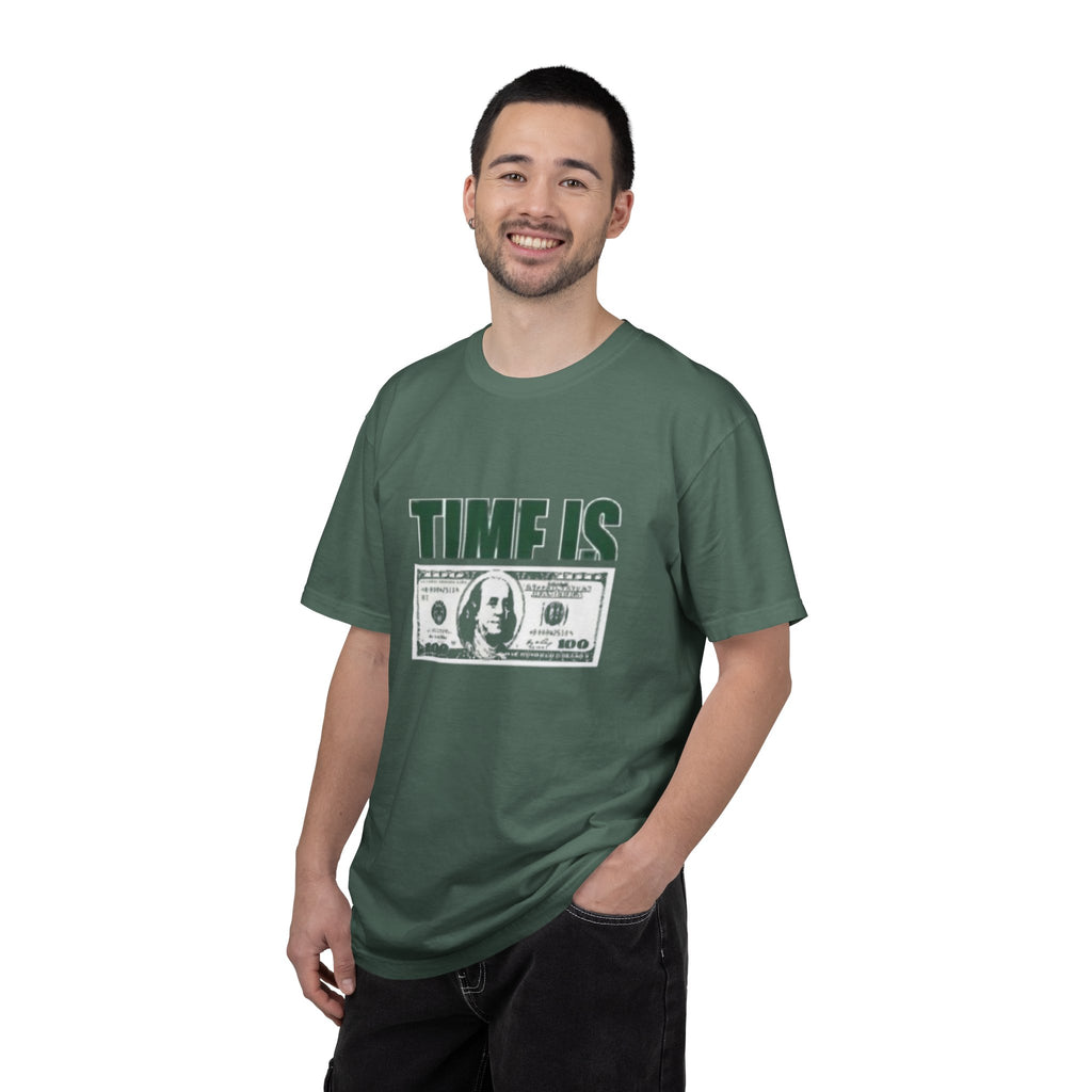 Money Vibe T-Shirt — "TIME IS" Graphic Dollar Bill Tee