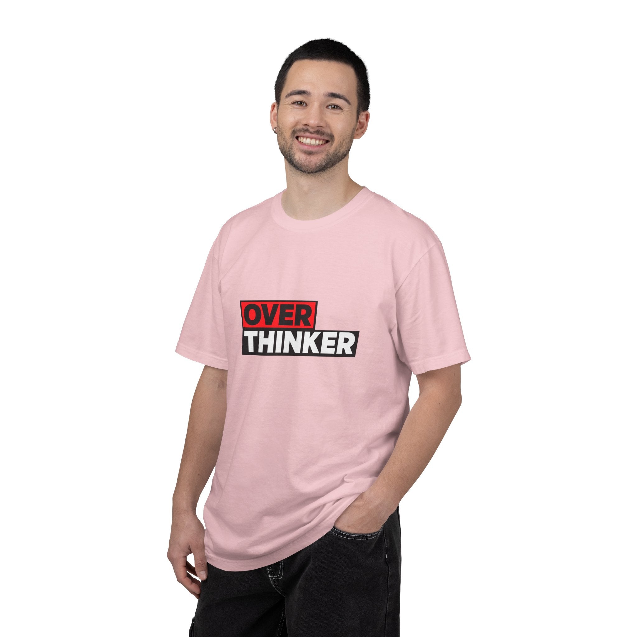 Overthinker Graphic T-Shirt — Bold Red & Black Text Tee