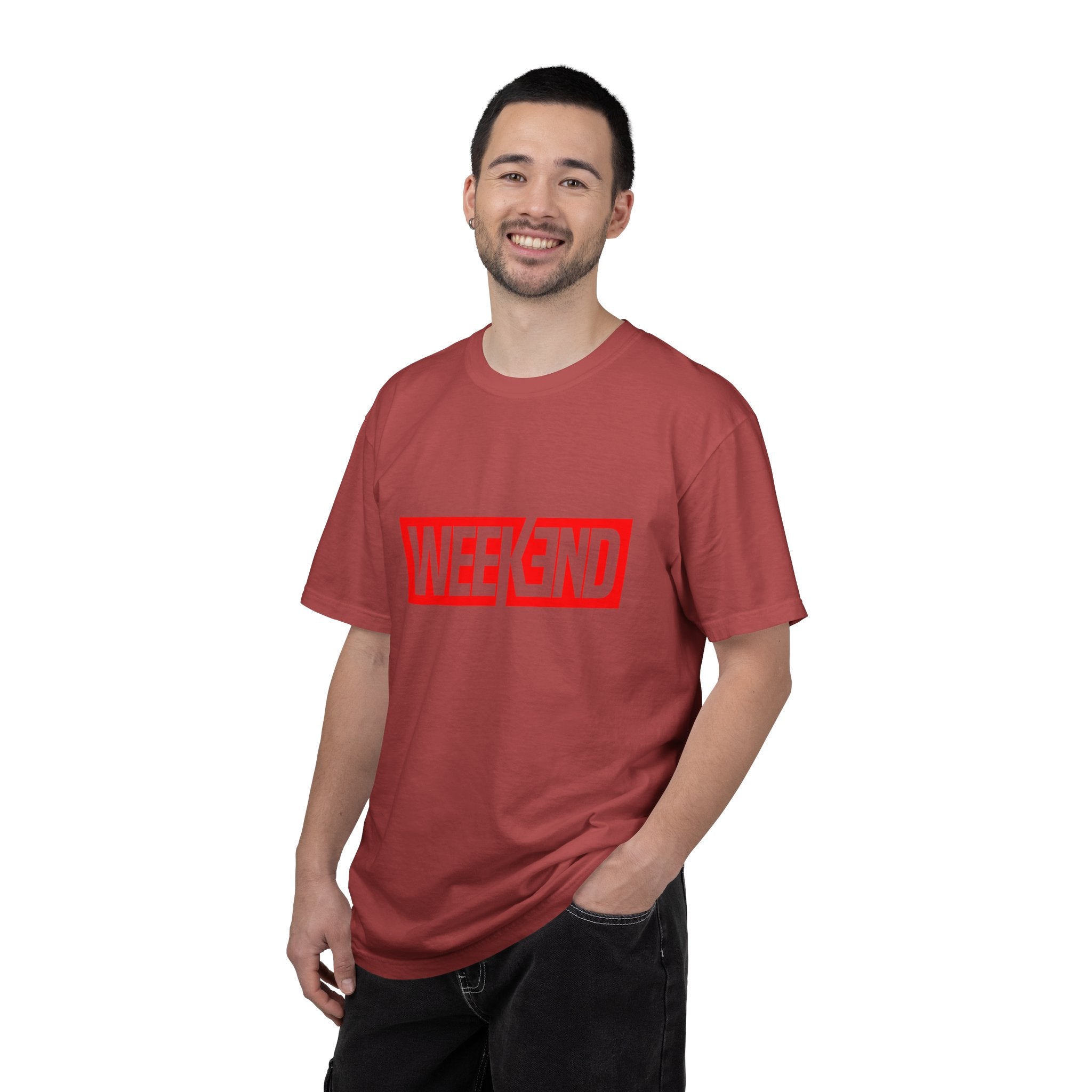Weekend Box Logo T-Shirt — Retro Red Graphic Tee