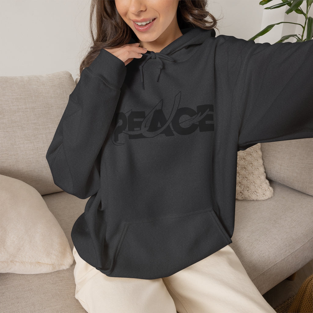 Peace Logo Hoodie — Minimal Black & White Peace Graphic Pullover
