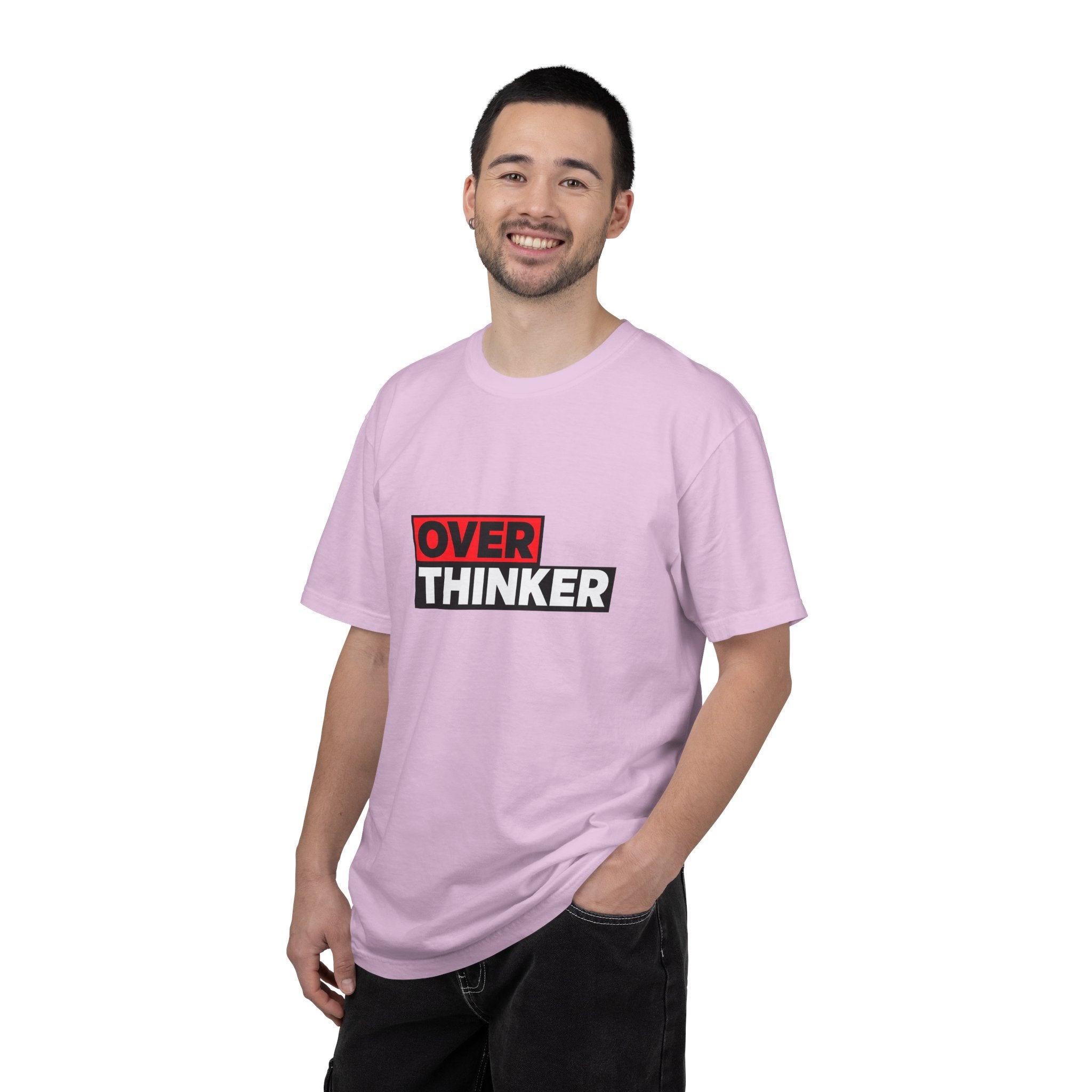Overthinker Graphic T-Shirt — Bold Red & Black Text Tee