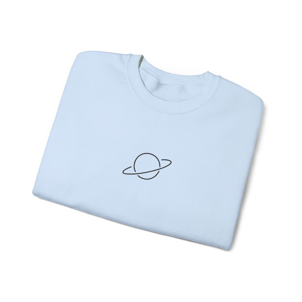 Minimal Planet Crewneck Sweatshirt Embroidered