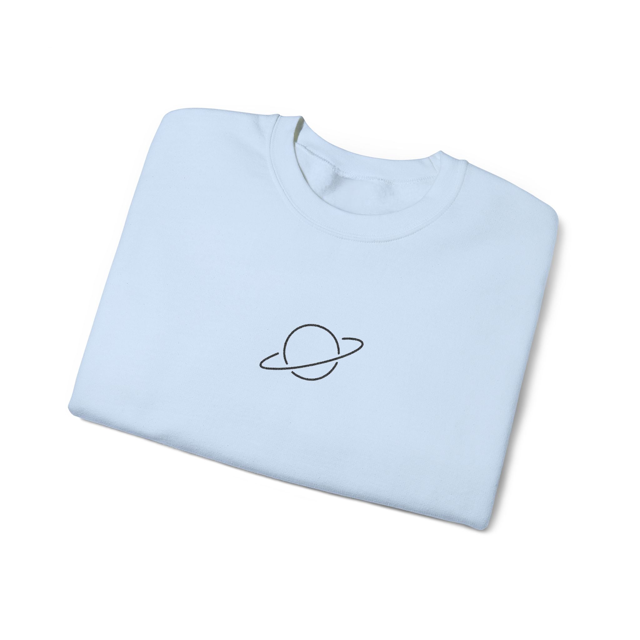 Minimal Planet Crewneck Sweatshirt Embroidered
