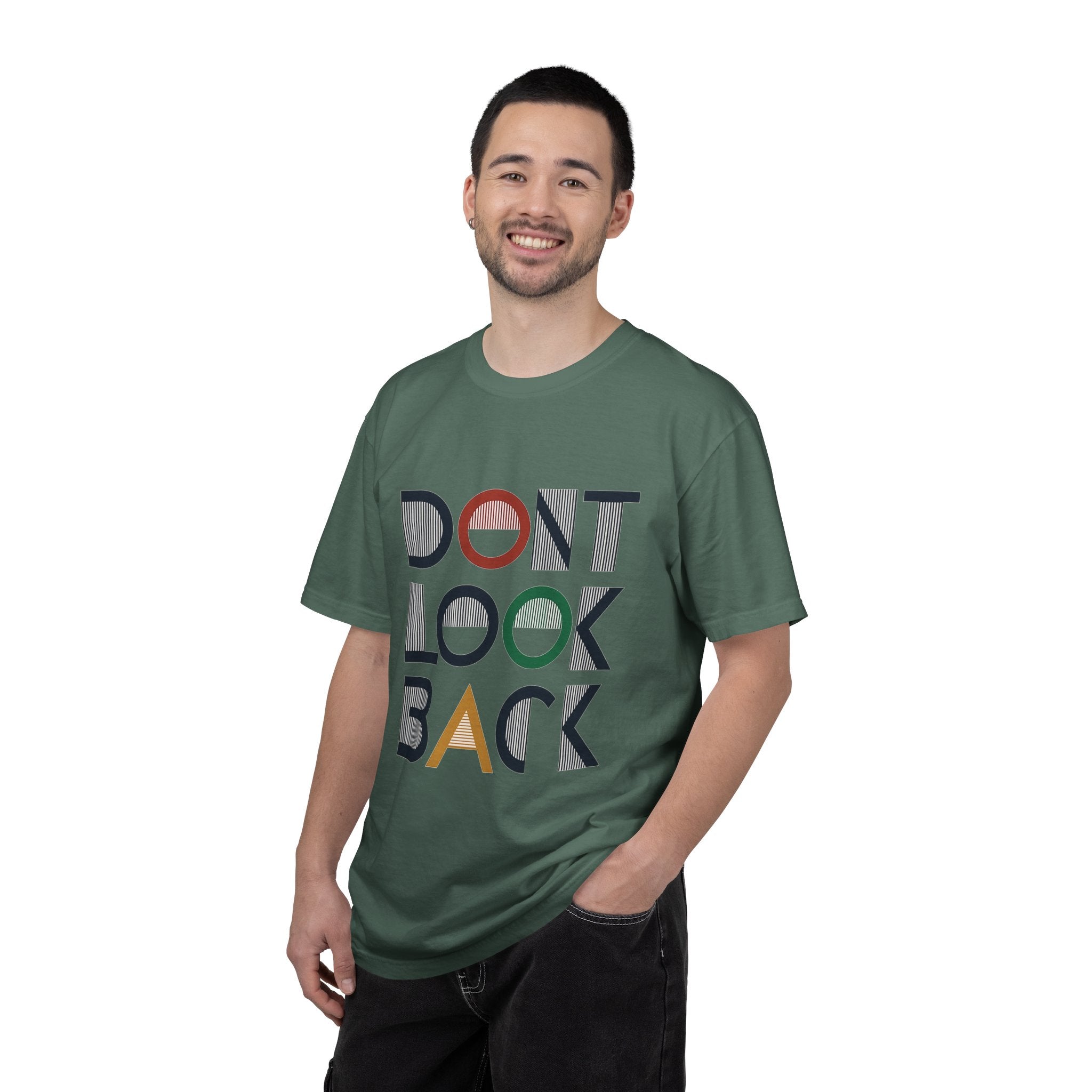 Don't Look Back T-Shirt — Retro Motivational Graphic Tee