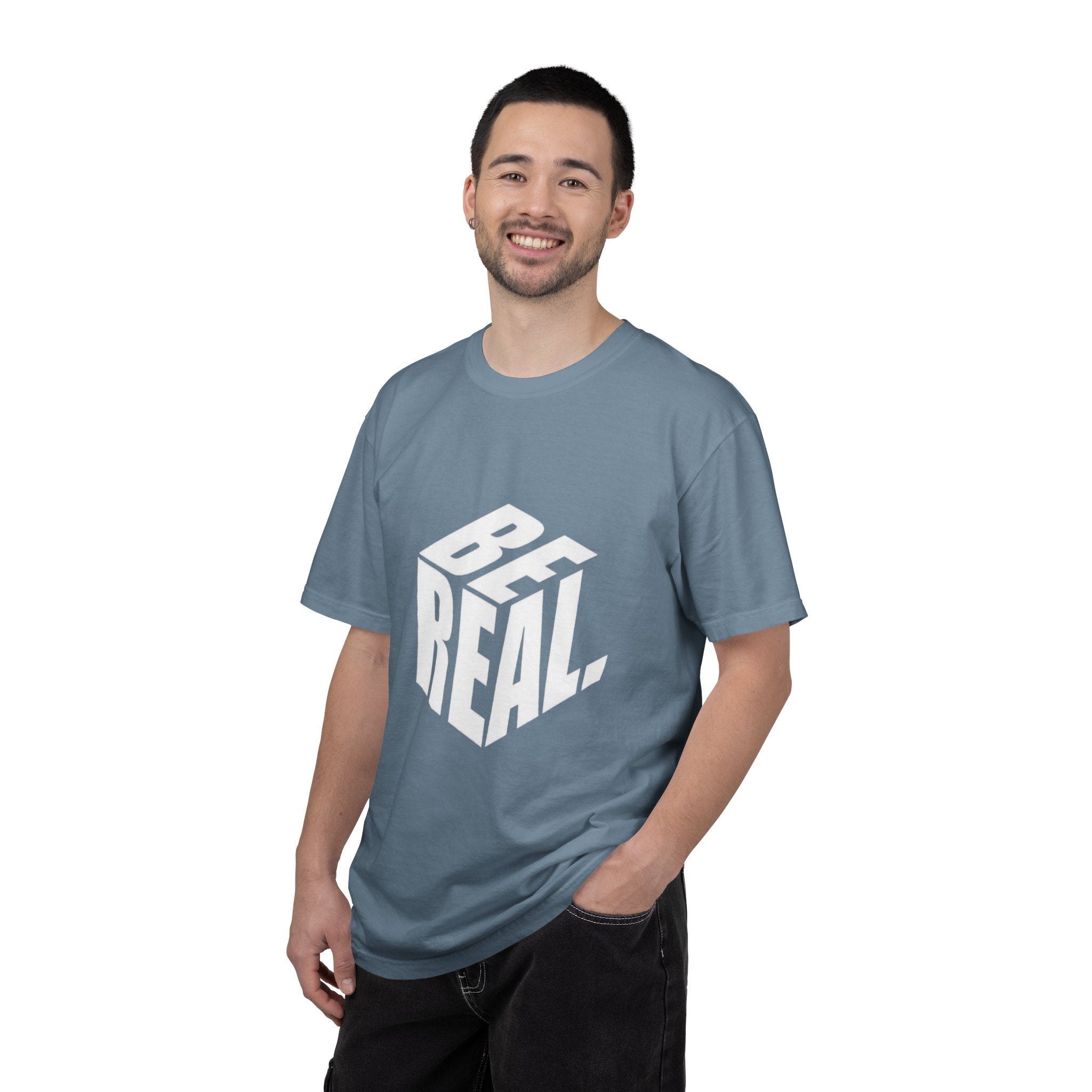 Be Real T-Shirt — Bold 3D Typography Graphic Tee