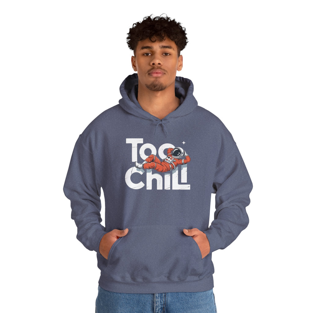 Too Chill Astronaut Hoodie — Retro Space Graphic Pullover
