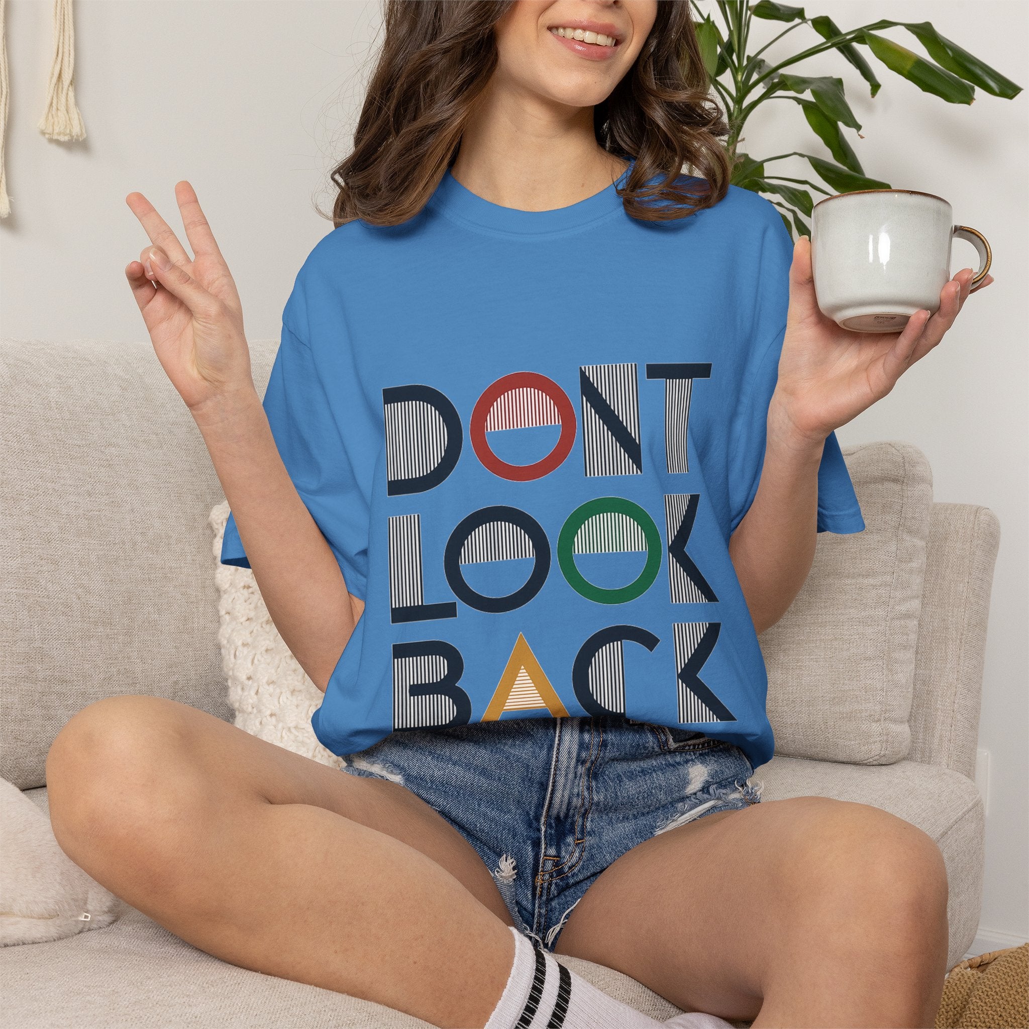 Don't Look Back T-Shirt — Retro Motivational Graphic Tee