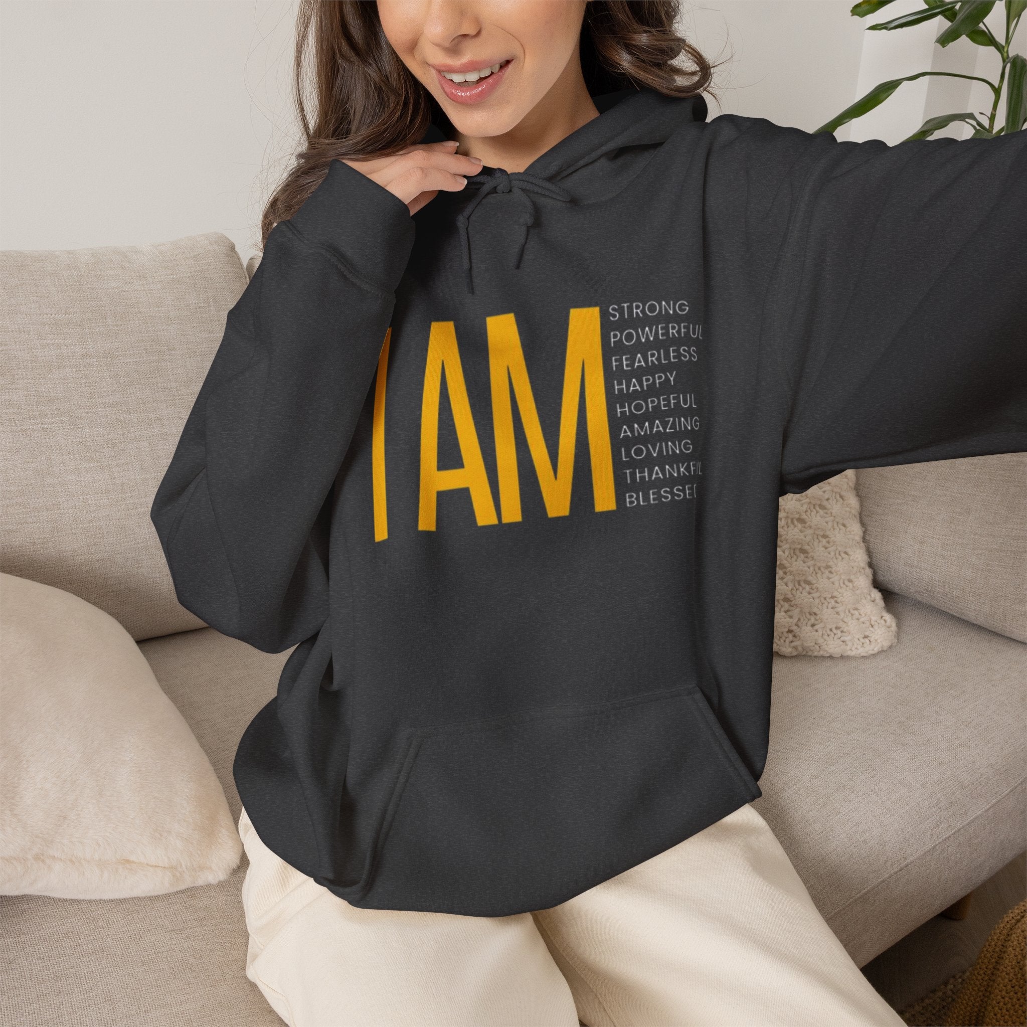 I AM Affirmation Hoodie — Inspirational Self-Love Sweatshirt