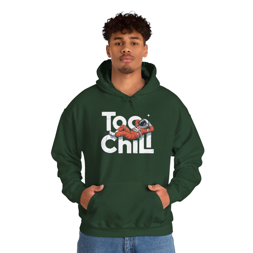 Too Chill Astronaut Hoodie — Retro Space Graphic Pullover