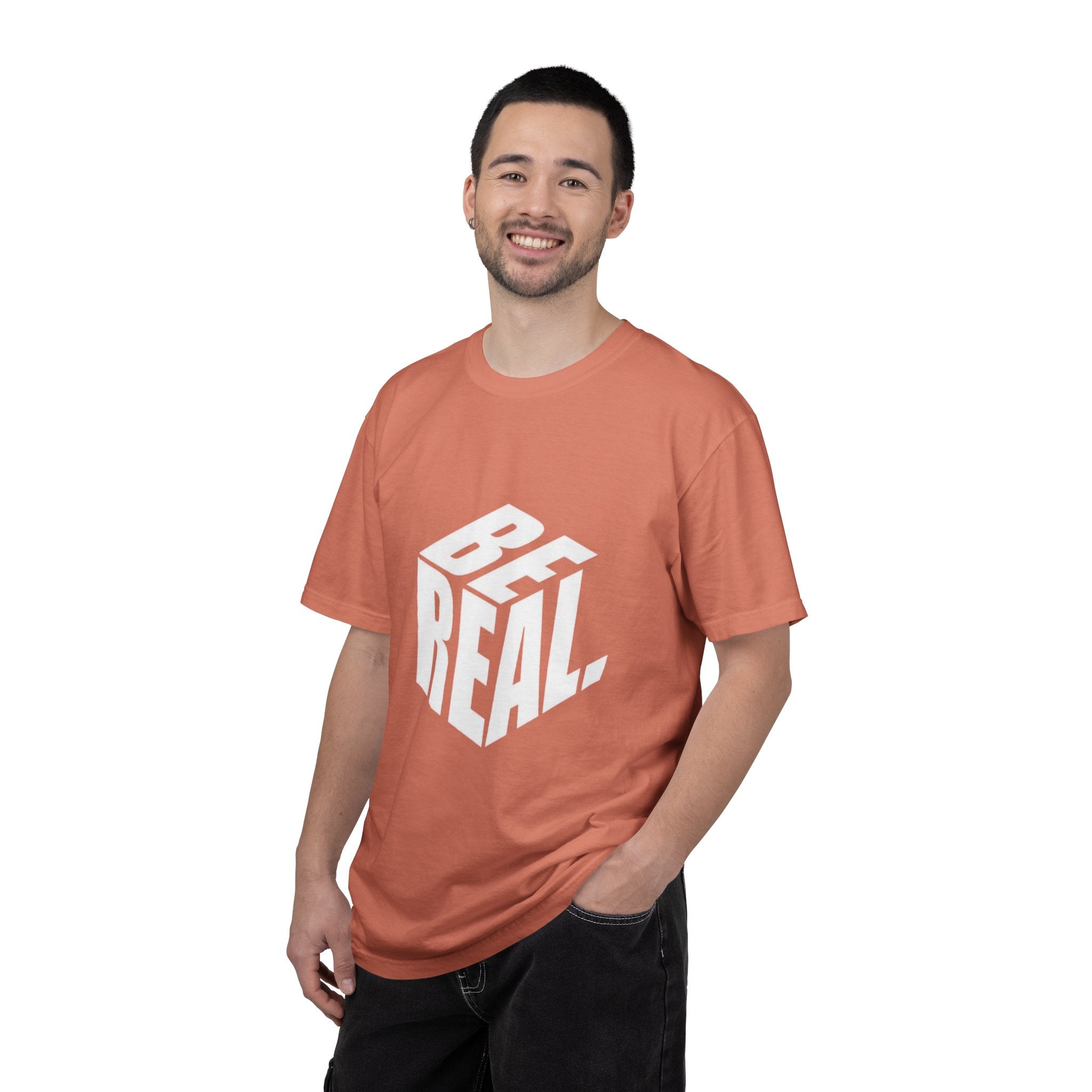 Be Real T-Shirt — Bold 3D Typography Graphic Tee