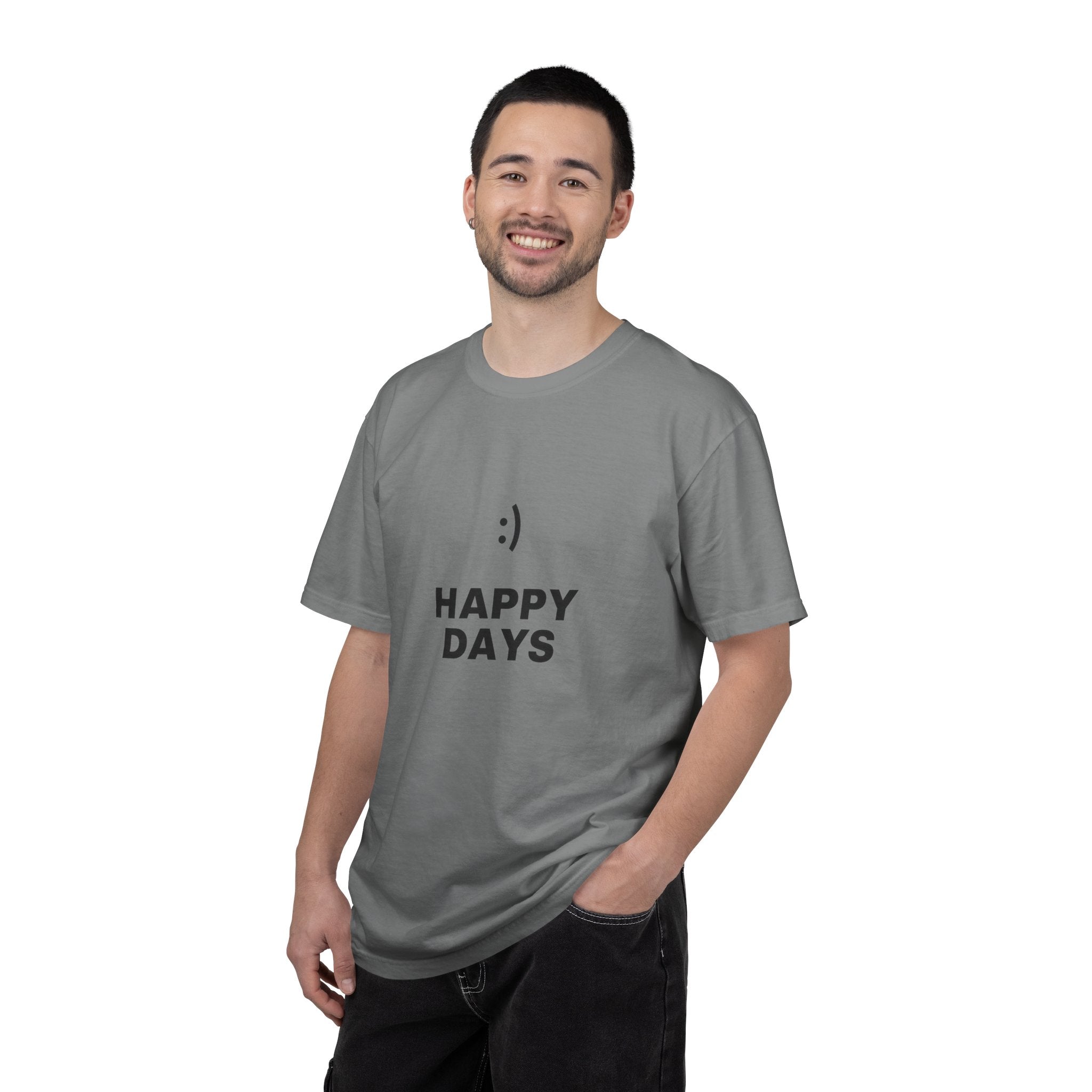 Happy Days T-Shirt — Minimal Smiley Graphic Tee