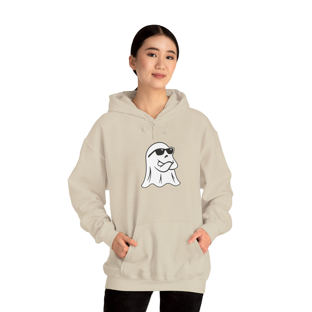 Cool Sunglasses Ghost Hoodie — Cute Minimalist Halloween Pullover