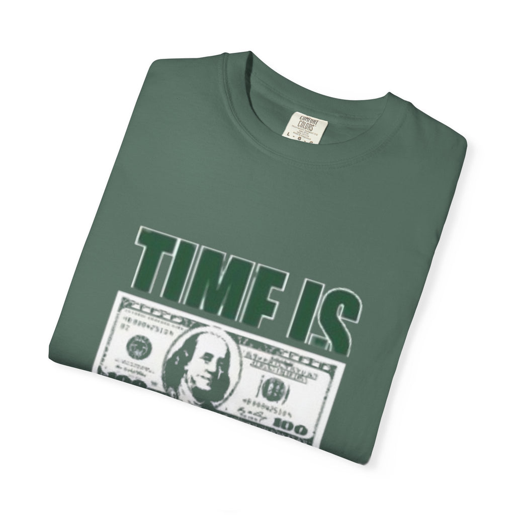 Money Vibe T-Shirt — "TIME IS" Graphic Dollar Bill Tee