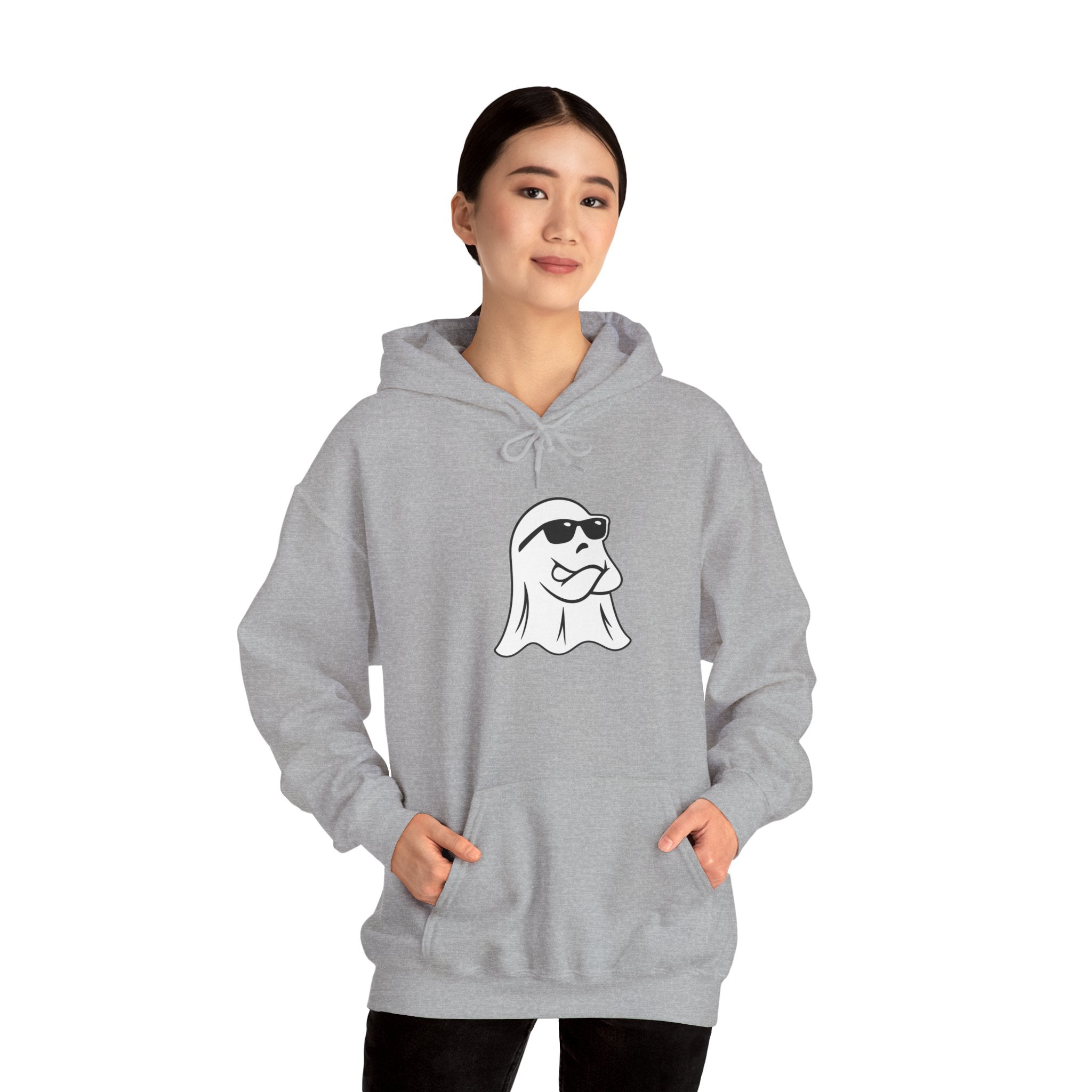 Cool Sunglasses Ghost Hoodie — Cute Minimalist Halloween Pullover