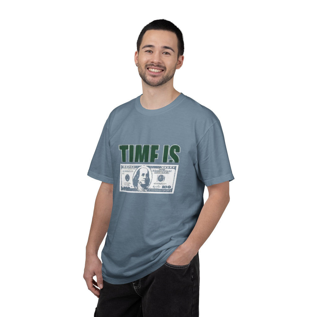 Money Vibe T-Shirt — "TIME IS" Graphic Dollar Bill Tee