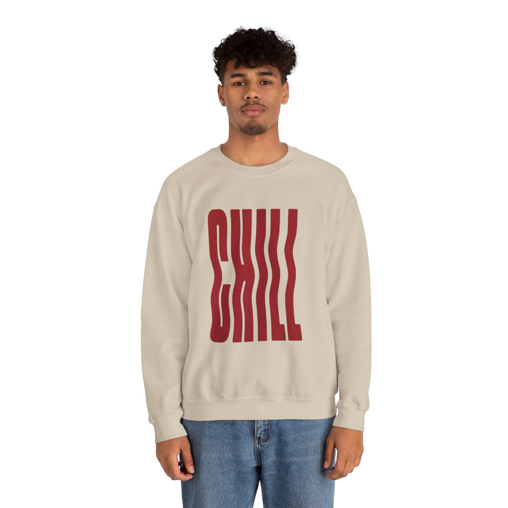 Chill Distorted Text Crewneck Sweatshirt
