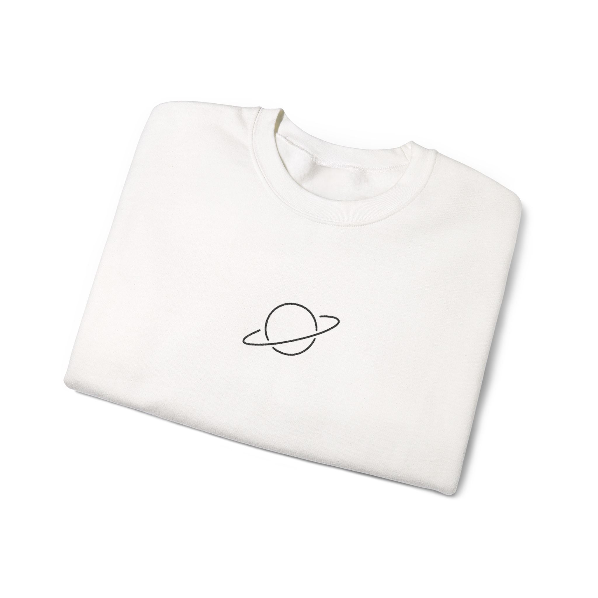 Minimal Planet Crewneck Sweatshirt Embroidered