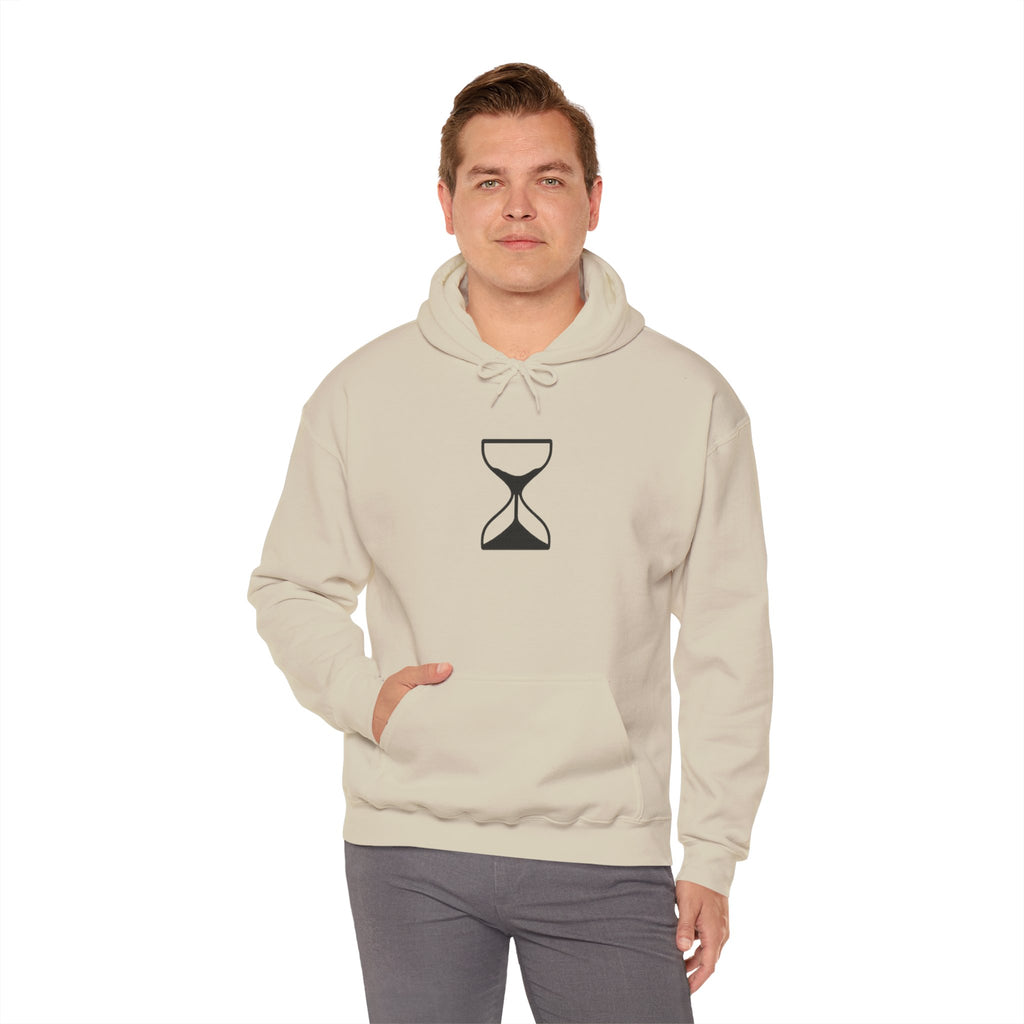 Hourglass Minimalist Hoodie — Simple Time Symbol Pullover